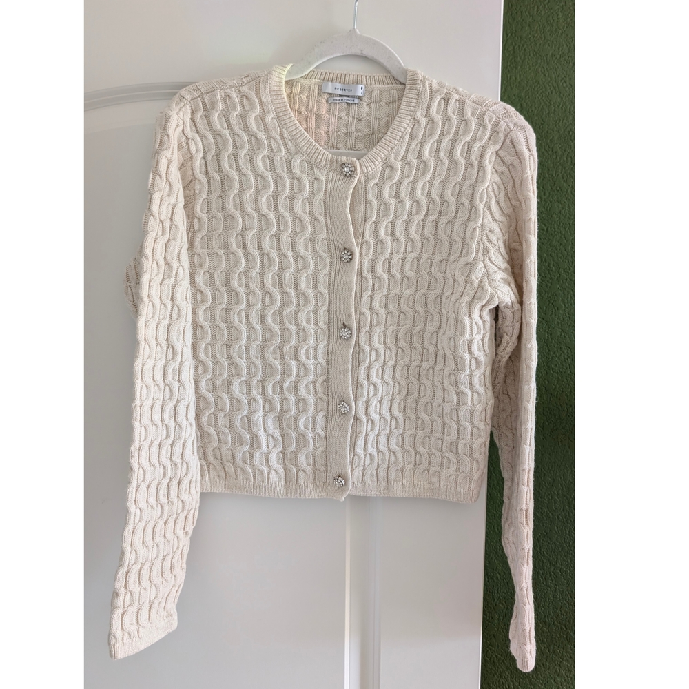 NWOT European Brand Cable Knit Cardigan